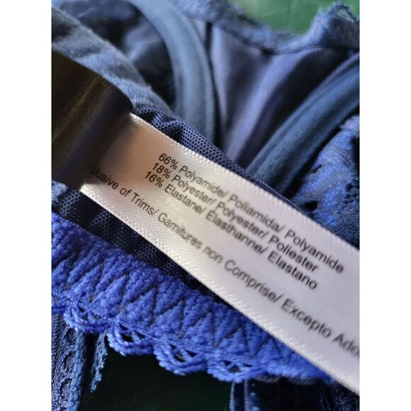 Adore Me Bra 42D Lace Underwired Sheer Blue Adjustable Straps - Picture 5 of 5